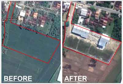 PT. Prabu Jaya Pertiwi before and after development project <br> PT Prabu Jaya Pertiwi, Grobogan - Central Java